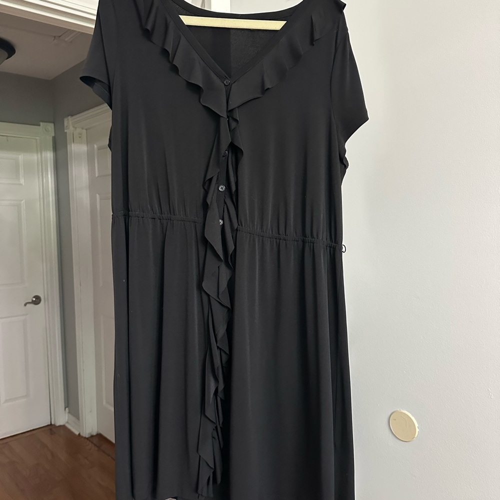 Apt. 9 Black Ruffled Ruched Mini Sundress